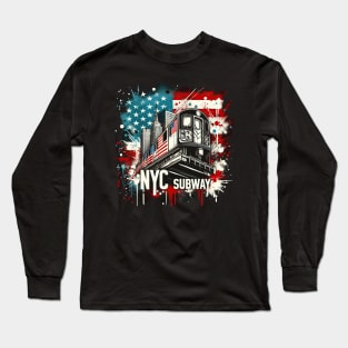 New York Subway Christmas Edition NYC Subway Train Long Sleeve T-Shirt